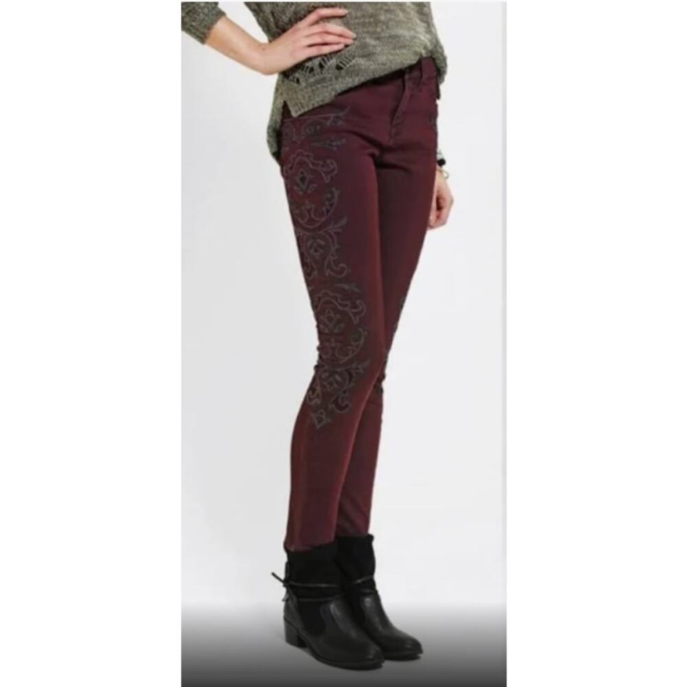 Urban Outfitters BDG Jeans Women 32 Burgundy Mid Rise Twig Ankle Denim - Picture 3 of 10